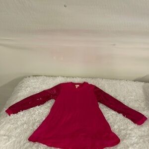 GIRLS pink hi lo long sleeve top. Size 6.